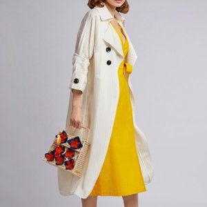 Self-Portrait Pin-stripe Chic Black & White Coat Jacket Duster Cardigan